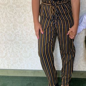 Striped high waisted pants